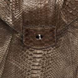 Zagliani Metallic Beige Python JJ Hobo