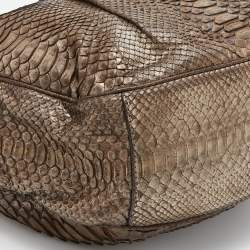Zagliani Metallic Beige Python JJ Hobo