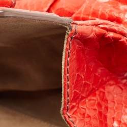 Zagliani Red Python Puffy Hobo