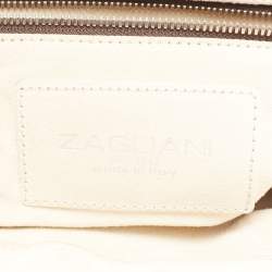 Pre Owned Zagliani Metallic Lilac Python Puffy Hobo