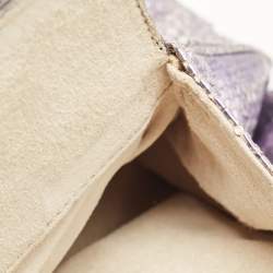 Pre Owned Zagliani Metallic Lilac Python Puffy Hobo