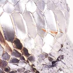 Pre Owned Zagliani Metallic Lilac Python Puffy Hobo