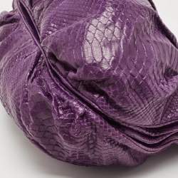 Zagliani Purple Python Puffy Hobo