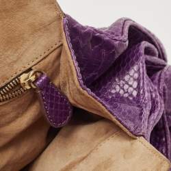 Zagliani Purple Python Puffy Hobo