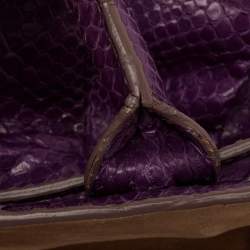 Zagliani Purple Python Puffy Hobo
