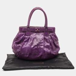 Zagliani Purple Python Puffy Hobo