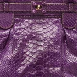 Zagliani Purple Python Puffy Hobo