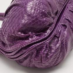Zagliani Purple Python Puffy Hobo