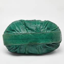 Zagliani Green Python Large Hobo