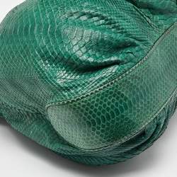 Zagliani Green Python Large Hobo