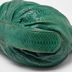 Zagliani Green Python Large Hobo