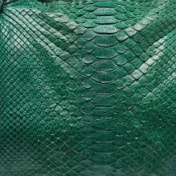 Zagliani Green Python Large Hobo