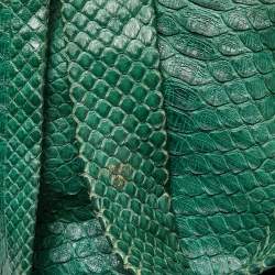 Zagliani Green Python Large Hobo