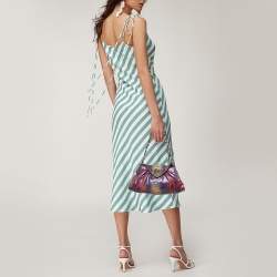 Zagliani Multicolor Python Envelope Flap Shoulder Bag