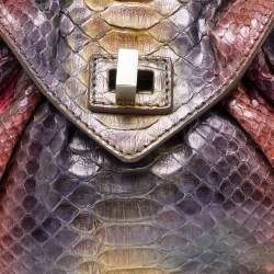 Zagliani Multicolor Python Envelope Flap Shoulder Bag