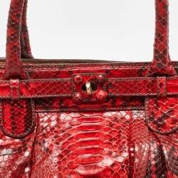 Zagliani Red Python Puffy Hobo