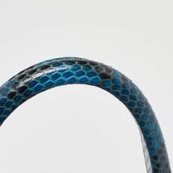 Pre Owned Zagliani Blue Python Puffy Top Handle Bag