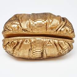 Zagliani Gold Python Puffy Hobo