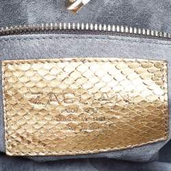 Zagliani Gold Python Puffy Hobo