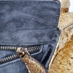 Zagliani Gold Python Puffy Hobo