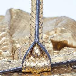 Zagliani Gold Python Puffy Hobo
