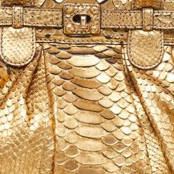 Zagliani Gold Python Puffy Hobo