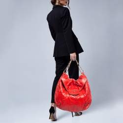 Zagliani Red Python JJ Flap Hobo