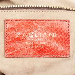 Zagliani Red Python JJ Flap Hobo