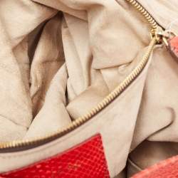 Zagliani Red Python JJ Flap Hobo