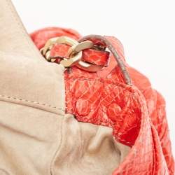 Zagliani Red Python JJ Flap Hobo