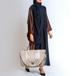 Zagliani Beige/Metallic Python Weekender Bag