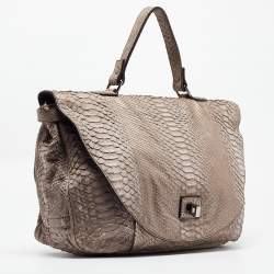 Zagliani Beige/Metallic Python Weekender Bag