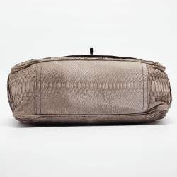 Zagliani Beige/Metallic Python Weekender Bag