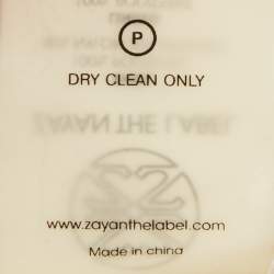 Pre Owned Zayan the Label White Crepe Mesh Detail Sleeve Short Dress S