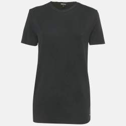 مملوكة مسبقًا Zegna Black Jersey Crewneck T-Shirt L