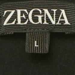 مملوكة مسبقًا Zegna Black Jersey Crewneck T-Shirt L