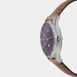 Pre Owned Zenith Elite Ultra Thin Moonphase 16.2310.692 Automatic Stainless Steel Diamonds Women's Wristwatch 33mm