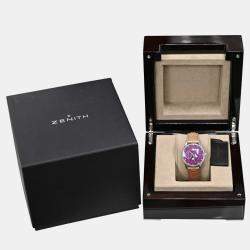 Pre Owned Zenith Elite Ultra Thin Moonphase 16.2310.692 Automatic Stainless Steel Diamonds Women's Wristwatch 33mm