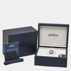 مملوكة مسبقًا ساعة يد نسائية زينث ديفاي ميدنايت ستانلس ستيل أحمر إلى أصفر متدرج مرصعة بالألماس 36 مم