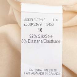 Pre Owned Z from Zenobia Metallic Beige Stretch Silk Sleeveless Camisole XL