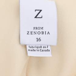 Pre Owned Z from Zenobia Metallic Beige Stretch Silk Sleeveless Camisole XL