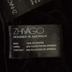 Zhivago Black Embroidered Mesh High Neck Sheer Top M
