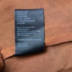 Pre Owned Zimmermann Brown Tali Batik Printed Silk Cutout Mini Dress L