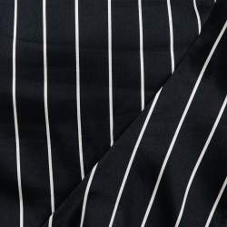 Pre Owned Zimmermann Black Striped Textured Cotton Asymmetric hem Midi Skirt L