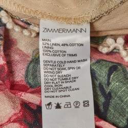 Zimmermann Multicolor Printed Linen Blend Melody High-Waist Shorts S