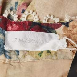 Zimmermann Multicolor Printed Linen Blend Melody High-Waist Shorts S