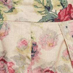 Zimmermann Multicolor Printed Linen Blend Melody High-Waist Shorts S