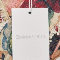 Pre Owned Zimmermann Multicolor Printed Melody Off-The-Shoulder Top S