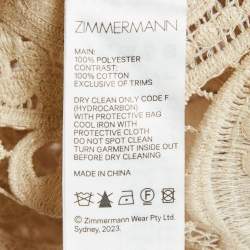 Pre Owned Zimmermann Beige Waverly Lace Midi Dress S