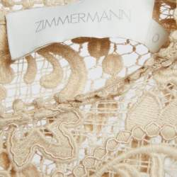 Pre Owned Zimmermann Beige Waverly Lace Midi Dress S